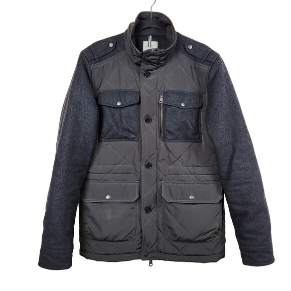 J. Lindeberg Coat Mens Size XL Black Wool Sleeves Elbow Patches - Picture 1 of 15